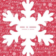 Vector merry christmas text snowflake silhouette pattern frame card template