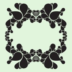 Drop elements swirl and floral design silhouette