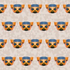 bright colored abstract polygonal lemur pattern background N2