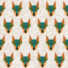 Bright colored abstract doberman polygonal pattern background N2