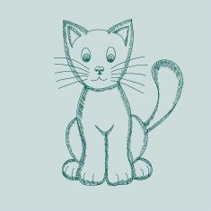 Cute Pseudo-pencil Drawing Cat N2