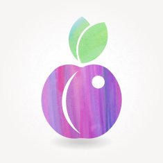 Watercolor blue plum icon