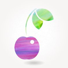 Stylized silhouette of cherry