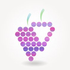 Stylized silhouette of purple grape