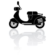 Scooter silhouette vector icon
