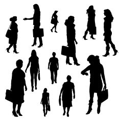 Vector silhouette of businesswoman N160