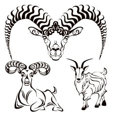 silhouettes of goats set1