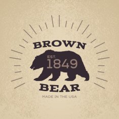 Brown Bear Badge Emblem Design