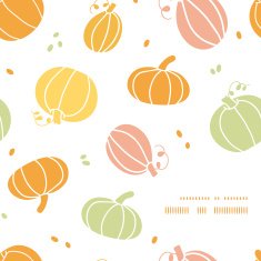 Vector thanksgiving colorful pumpkins silhouettes frame corner pattern background