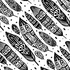 Vintage Feathers Seamless background N14