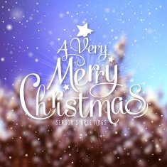Christmas Greeting Card Merry lettering N5