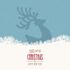 reindeer merry christmas snowy background N7