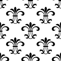 Seamless fleur-de-lis royal black pattern