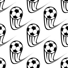 Seamless pattern of speeding soccer balls