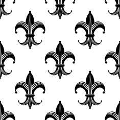 Bold stylized fleur de lys pattern