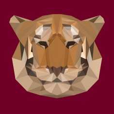 Polygonal tiger abstract geometric background N2