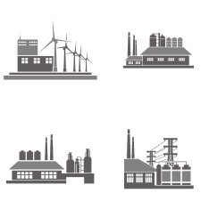 Industrial Buildings Vector Illustrations