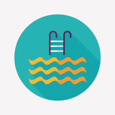 Pool flat icon with long shadow N8