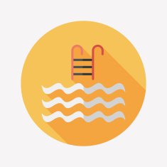 Pool flat icon with long shadow N9