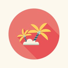 Palm tree flat icon with long shadow N14