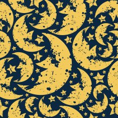 Happy halloween moon seamless pattern