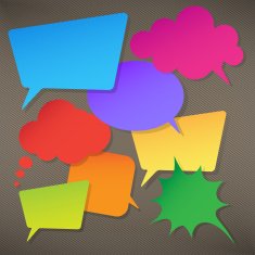 Colorful speech bubbles round and square N2