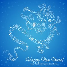Stylized Chinese New Year of Dragon card N2