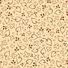 Seamless beige pattern with leaves Vector illustration