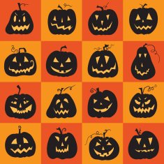 Set of a scary halloween pumpkin N2