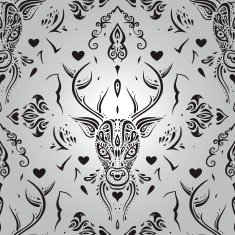 Deer head Seamless pattern N3