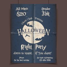 Halloween night party poster