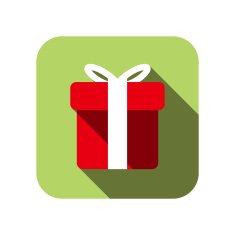 Christmas gift flat icon