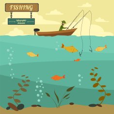 Fishing on the boat design elements N5