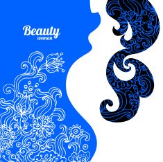 Floral background with pregnant woman silhouette N2