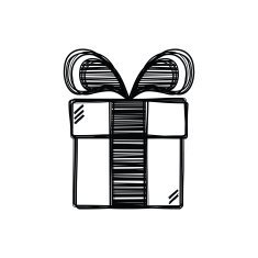 Vector of sketch doodle gift box icon N2