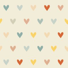 Seamless retro pattern with hearts N2