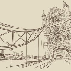 London bridge hand drawn vector illustration N2