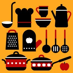 Vector kitchen equipment
