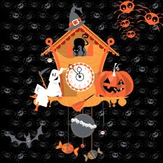 Cuckoo clock Halloween style