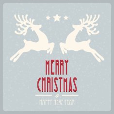 reindeer vintage merry christmas N2
