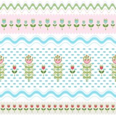 Seamless background of flowers arranged stripes N2