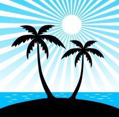 Silhouette of palms N2