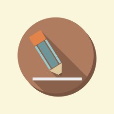 flat circle web icon writing pencil N2
