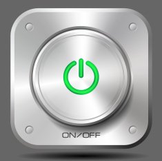On-Off Metal Button (Green)