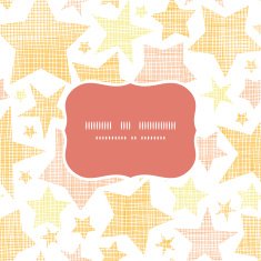 Golden stars textile textured frame seamless pattern background