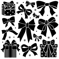 bows and presents design elements