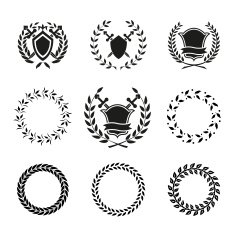 Shields and Wreaths Labels N2
