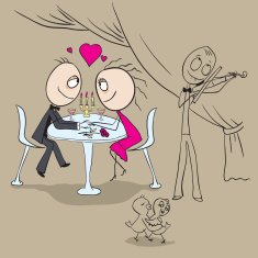 Romantic dinner at the restaurant Couple in love N2