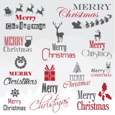 christmas decorative collection of typographic elements