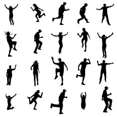Vector silhouette of a people N324